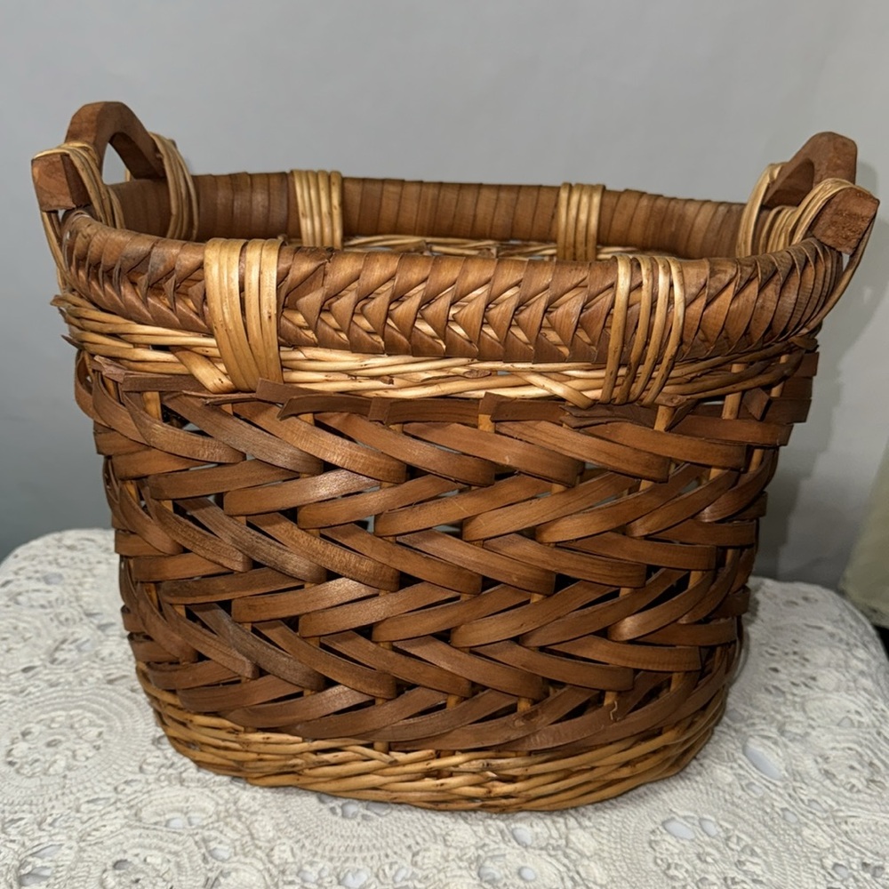 Home‎ Interior HomeCo Woven Basket Set Tag Fishing Basket Vintage Discontinued - Picture 7 of 14